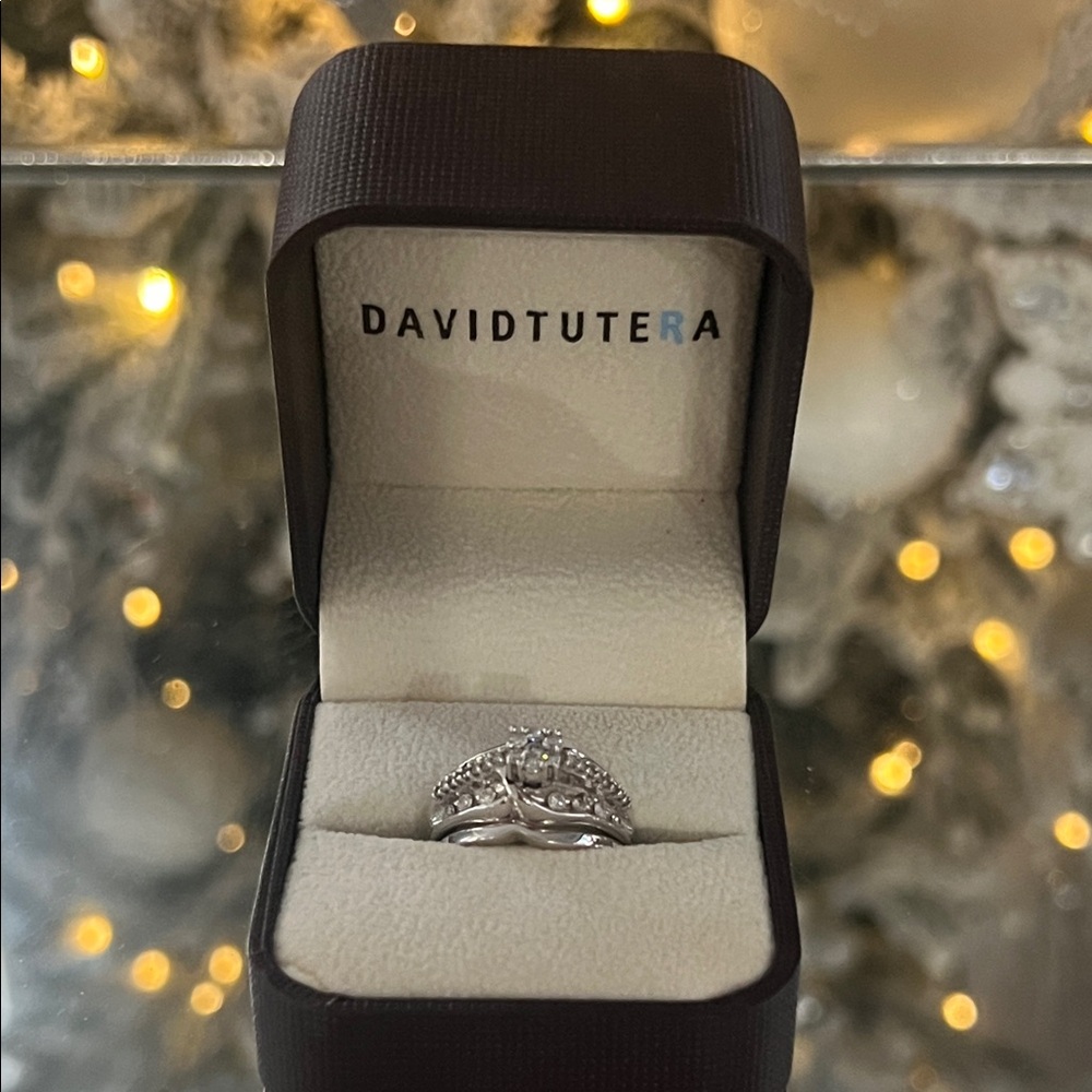 David Tutera Sparkling Diamond Ring Set and MCM Tote Gift With Purchase